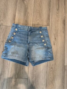 White House Black Market Light Blue Denim High Waist Shorts Mariner